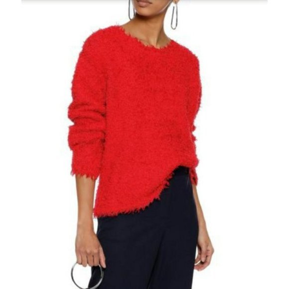 MANSUR GAVRIEL fuzzy faux-fur silk red sweater - Picture 10 of 10